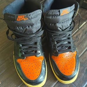 Men’s black and orange Jordan 1’s - AUTHENTIC